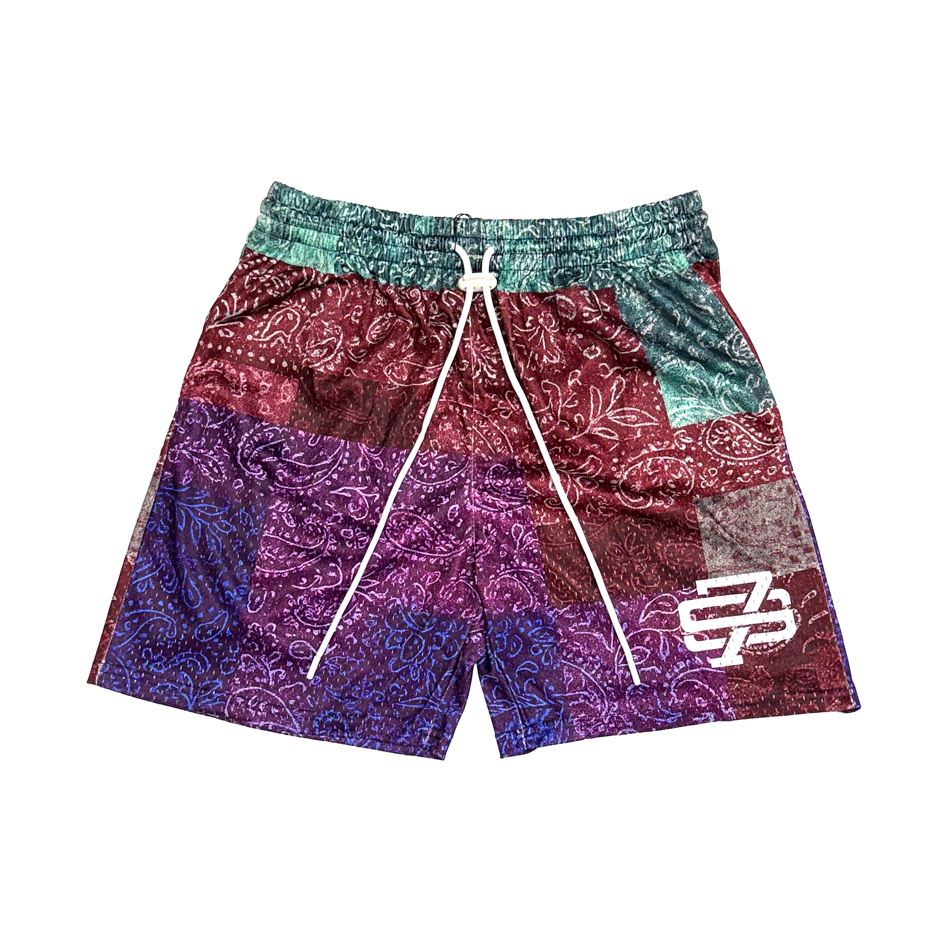 Seven Patchwork Shorts - Maroon